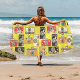 Camera Pattern Print Design 02 Beach Towel