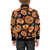 Pumpkin flowers spiderweb Halloween theme Kids' Boys' Girls' Bomber Jacket
