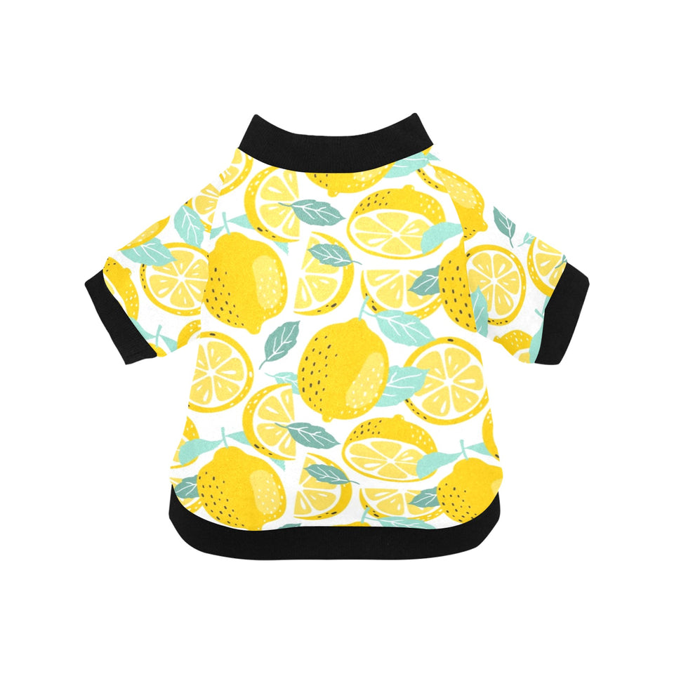 lemon design pattern All Over Print Pet Dog Round Neck Fuzzy Shirt