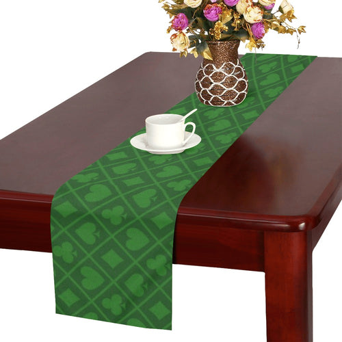 Casino Cards Suits Pattern Print Design 04 Table Runner