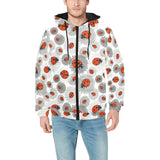 Ladybug Pattern Print Design 05 Men's Padded Hooded Jacket