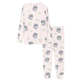cute raccoons leaves pattern Women's All Over Print Pajama Set