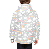 Cute rainbow clound star pattern Kids' Boys' Girls' Padded Hooded Jacket