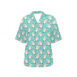 Pig Pattern Print Design 01 Women's All Over Print Hawaiian Shirt