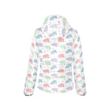 Hippopotamus Pattern Print Design 03 Women's Padded Hooded Jacket