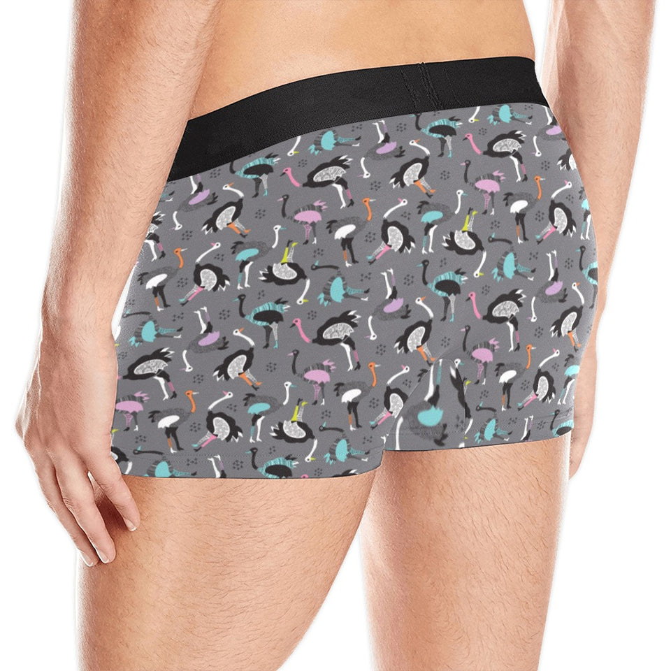 Ostrich Pattern Print Design 01 Men's All Over Print Boxer Briefs Men's Underwear