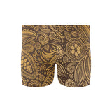 cacao beans tribal polynesian pattern background Men's Swimming Trunks