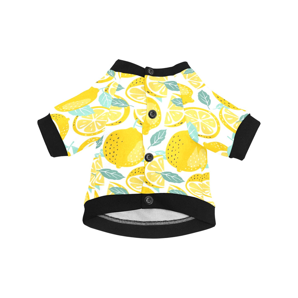 lemon design pattern All Over Print Pet Dog Round Neck Fuzzy Shirt