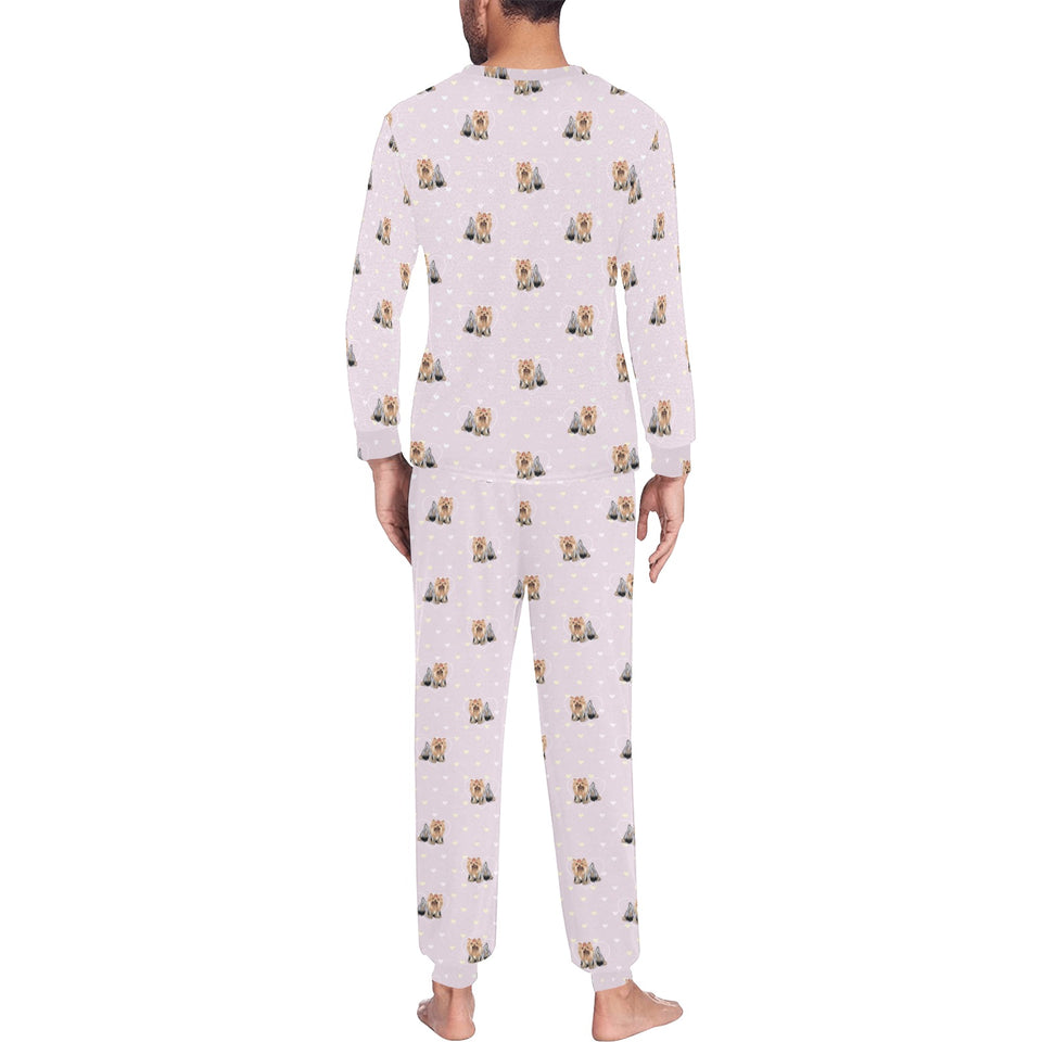 Yorkshire Terrier Pattern Print Design 02 Men's All Over Print Pajama