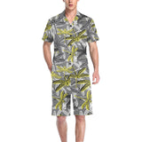 Hand drawn dragonfly pattern Men's V-Neck Short Pajama Set