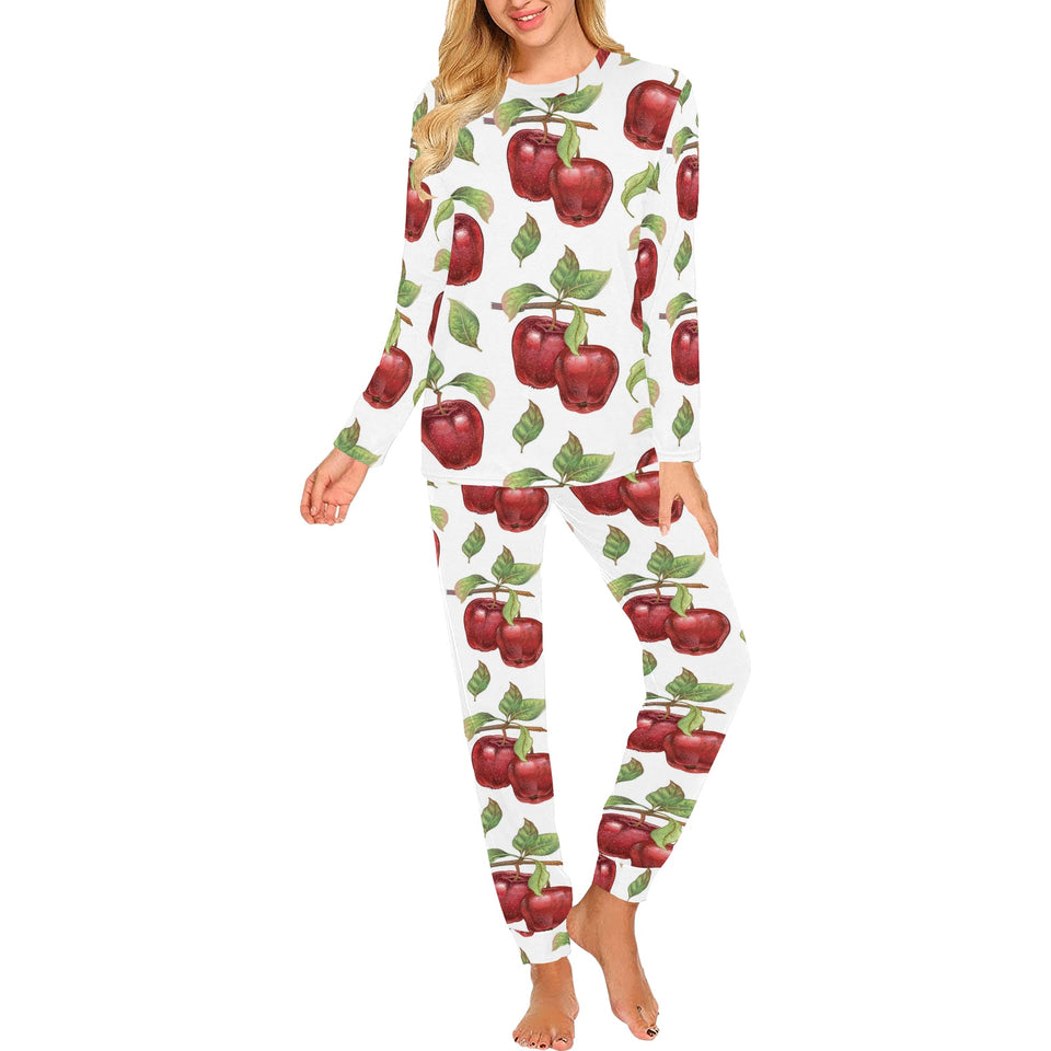 Red apples pattern Women's All Over Print Pajama Set