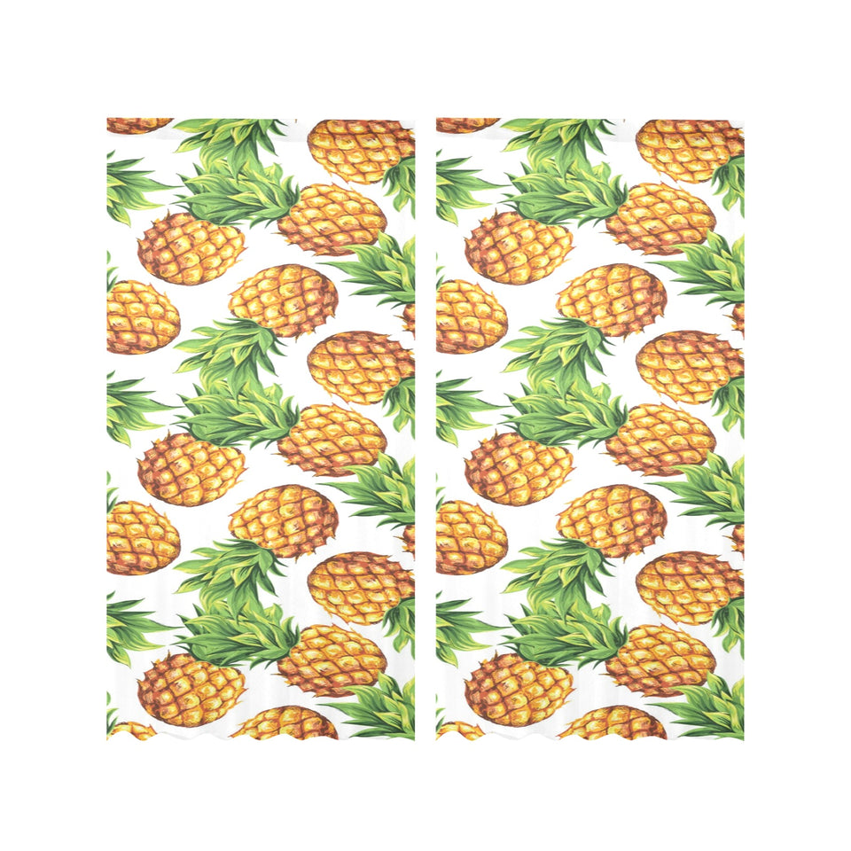 Pineapples design pattern Gauze Curtain