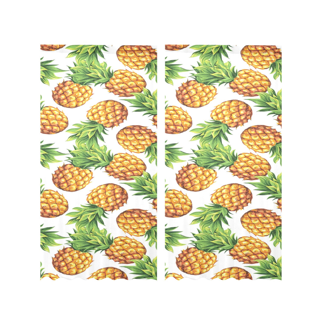 Pineapples design pattern Gauze Curtain