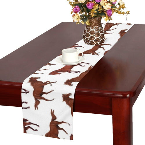 Horses running pattern background Table Runner
