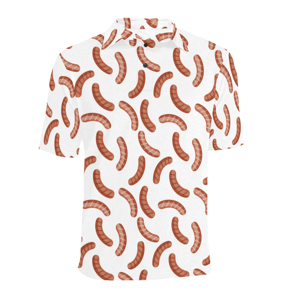 Sausage Pattern Print Design 04 Men's All Over Print Polo Shirt