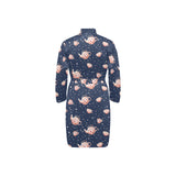 Tea pots Pattern Print Design 04 Men's Long Sleeve Belted Night Robe