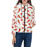 Chili pattern Women's Padded Hooded Jacket
