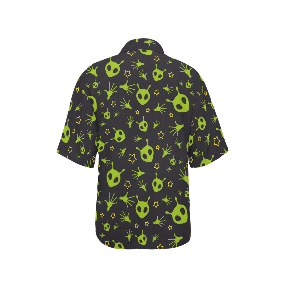 Alien Pattern Print Design 02 Women's All Over Print Hawaiian Shirt