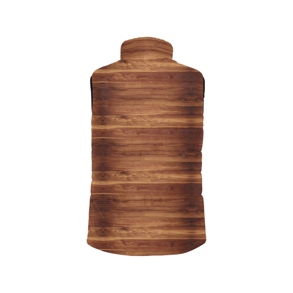 Wood Printed Pattern Print Design 04 Men's Padded Vest