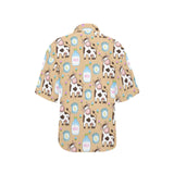 Cow bottle of milk pattern Women's All Over Print Hawaiian Shirt