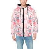 Octopus winter hat garland Fish candy Seaweed Cora Men's Padded Hooded Jacket