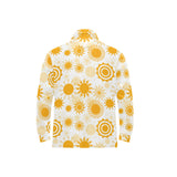 Sun design pattern Men's Long Sleeve Polo Shirt