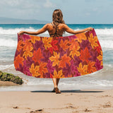 Autumn maple leaf pattern Beach Towel