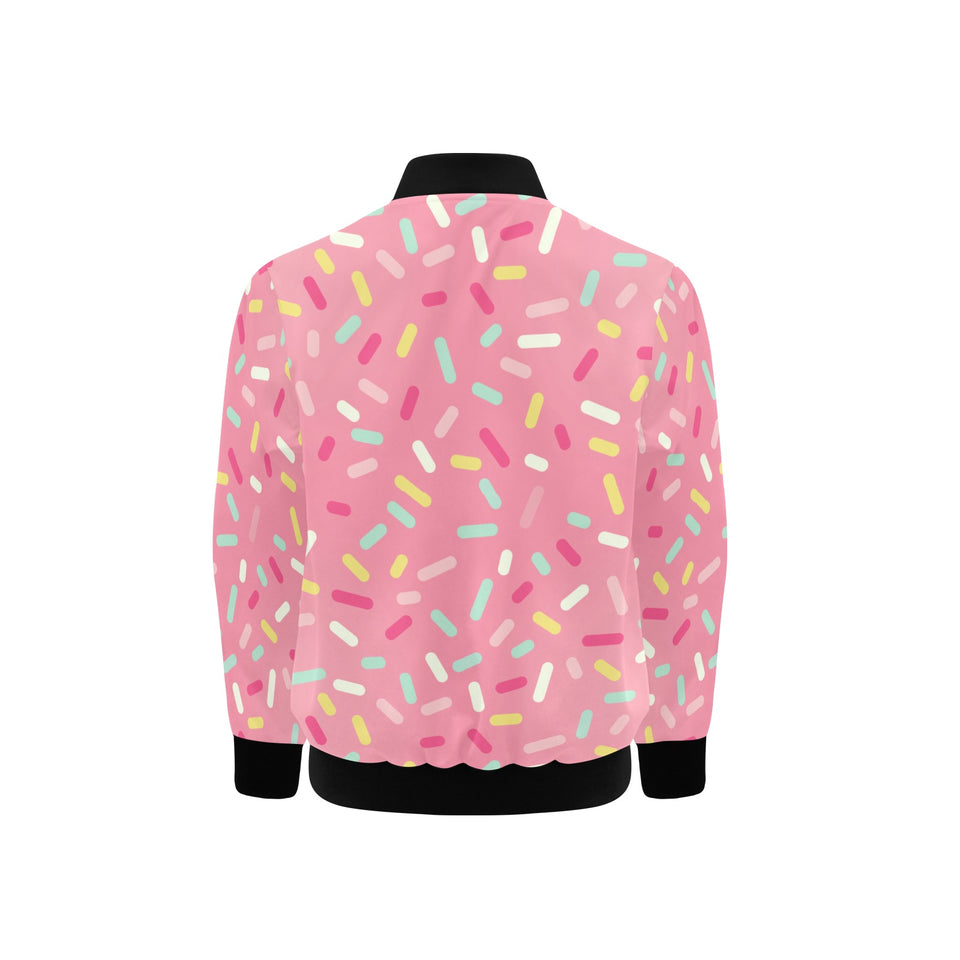 Pink donut glaze candy pattern Kids' Boys' Girls' Bomber Jacket