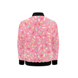 Pink donut glaze candy pattern Kids' Boys' Girls' Bomber Jacket