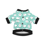 Cute sheep green background All Over Print Pet Dog Round Neck Fuzzy Shirt
