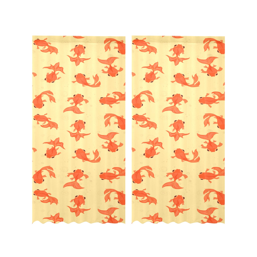 Goldfish Pattern Print Design 02 Gauze Curtain
