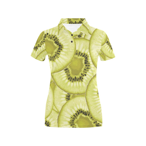Sliced kiwi pattern Women's All Over Print Polo Shirt