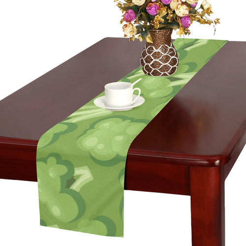 Broccoli pattern green background Table Runner