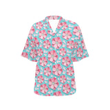 3D sakura cherry blossom pattern Women's All Over Print Hawaiian Shirt
