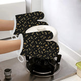 Dog Paws Pattern Print Design 05 Heat Resistant Oven Mitts