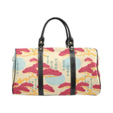 Red Bonsai gray sun japanese pattern Travel Bag