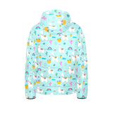 Llama alpaca cactus leaves pattern Kids' Boys' Girls' Padded Hooded Jacket