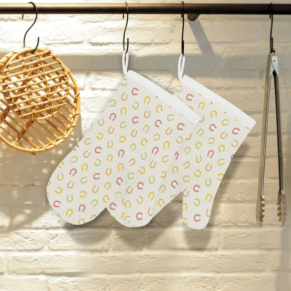 Horseshoes Pattern Print Design 02 Heat Resistant Oven Mitts