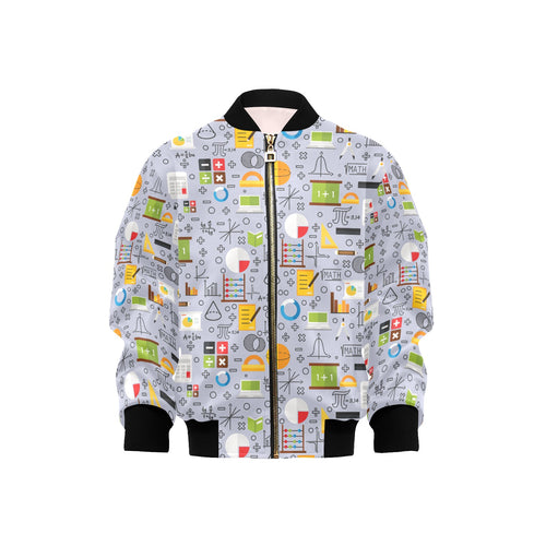 Math Pattern Print Design 04 Kids' Boys' Girls' Bomber Jacket