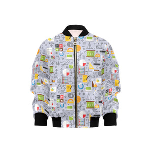 Math Pattern Print Design 04 Kids' Boys' Girls' Bomber Jacket