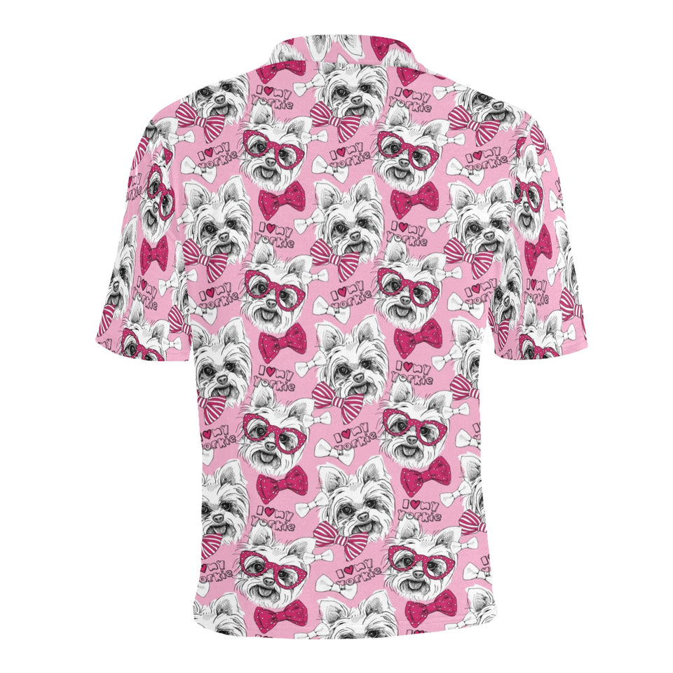 Yorkshire Terrier Pattern Print Design 03 Men's All Over Print Polo Shirt