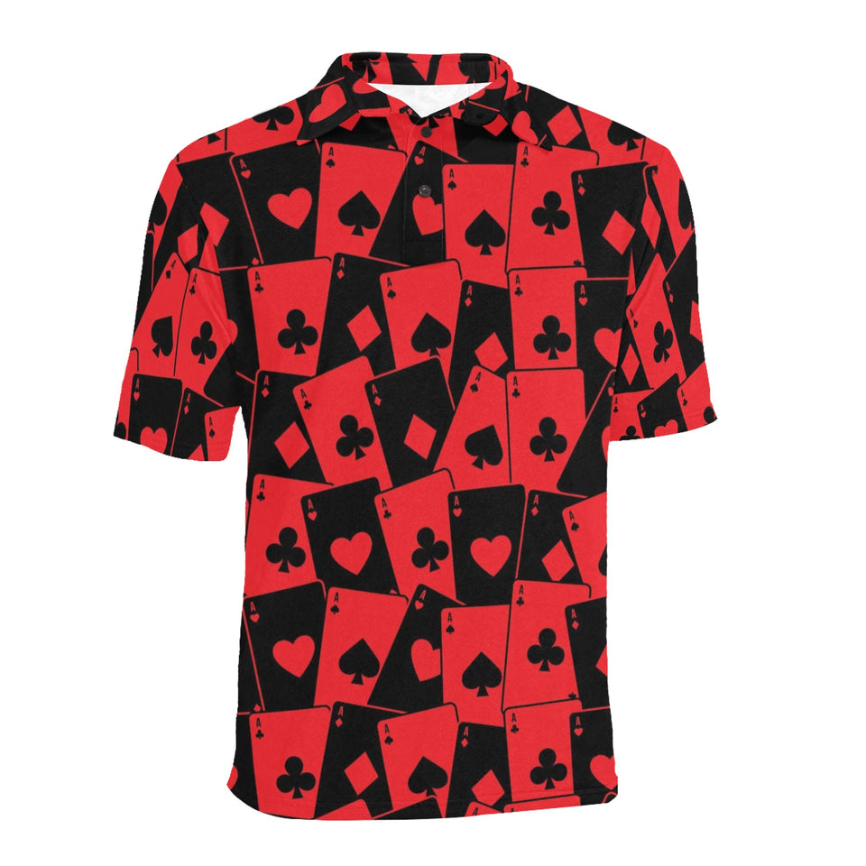 Casino Cards Suits Pattern Print Design 02 Men's All Over Print Polo Shirt