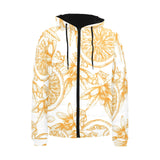 hand drawn orange fruit pattern Men's Padded Hooded Jacket