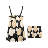 Champignon mushroom pattern Chest Sexy Pleated Two Piece Swim Dress