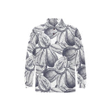 Guava tropical hand drawn pattern Men's Long Sleeve Polo Shirt