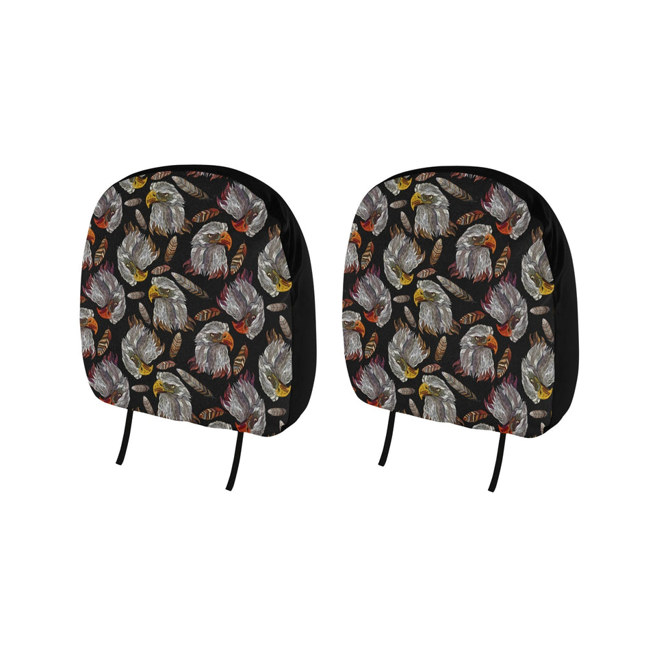 Eagle Pattern Print Design 05 Car Headrest Cover