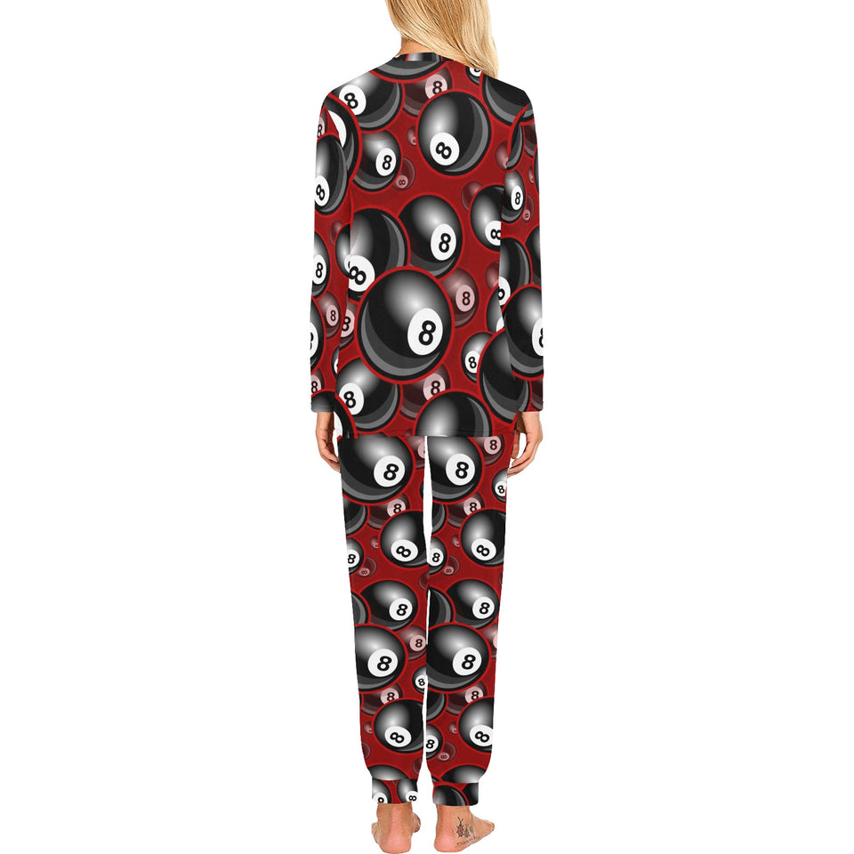 Billiard Ball Pattern Print Design 05 Women's All Over Print Pajama Set