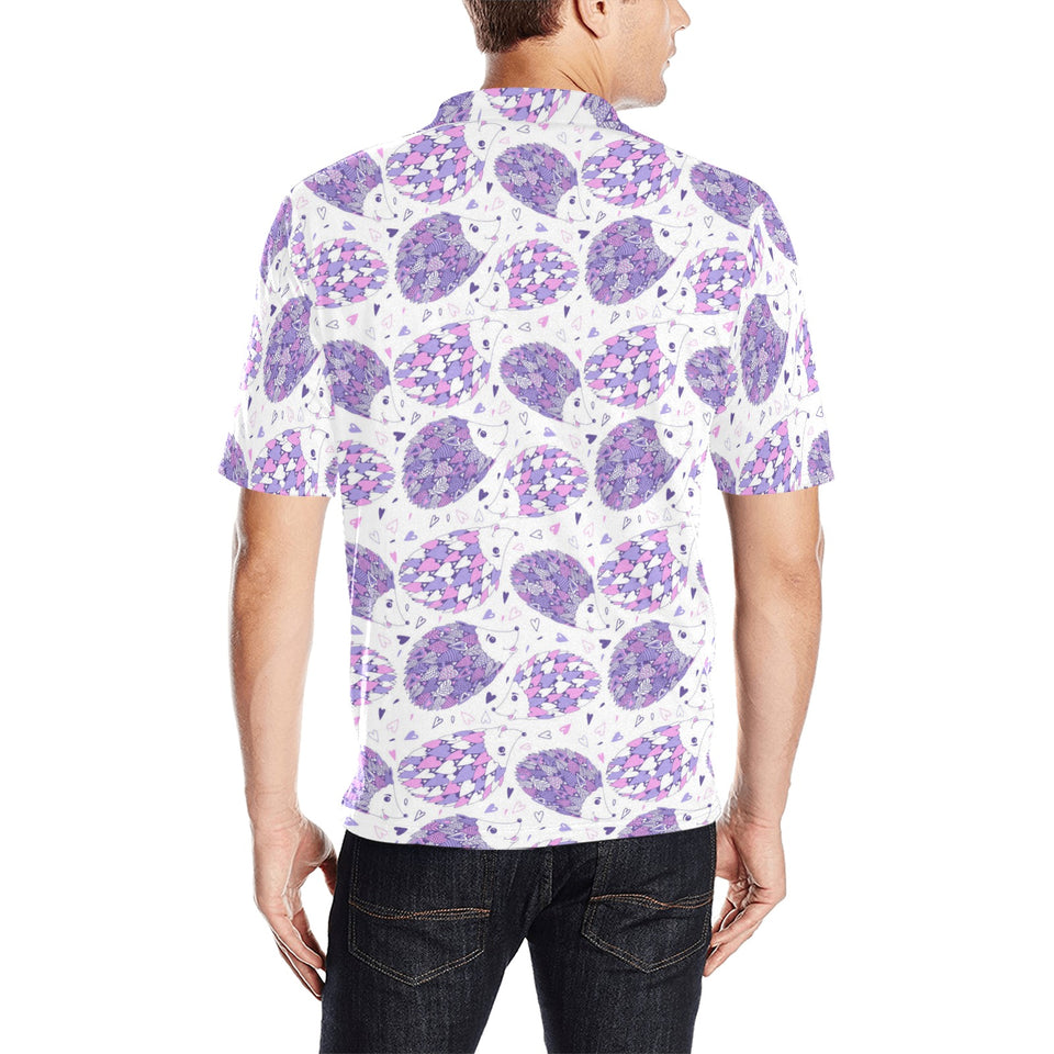 Hedgehog Pattern Print Design 05 Men's All Over Print Polo Shirt