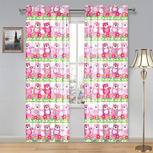 Teddy Bear Pattern Print Design 04 Gauze Curtain