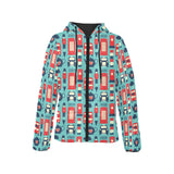 British Pattern Print Design 04 Women's Padded Hooded Jacket